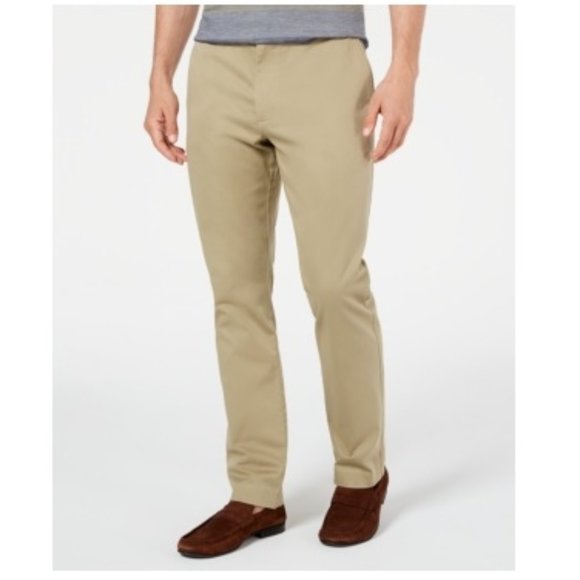 NWT TASSO ELBA Mens Beige Classic Fit Cotton Pants 36W/30L Tan Khaki $70 5e036 - Picture 1 of 1
